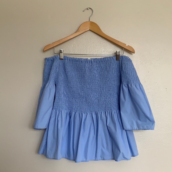 love J Tops - love J Puff Sleeves Peplum Top Off shoulders L